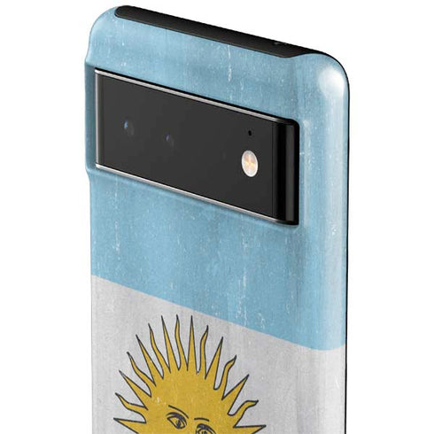 Argentina Flag Distressed Google Pixel 6 Case